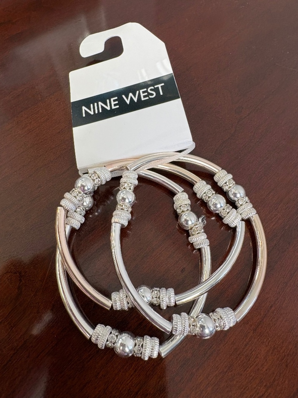 Nine West Silver Tone Bracelets Set of Three